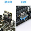 Picture of MZHOU Computer Mainboard USB 3.0 Front 19PIN to 3.1 Type-C Front Panel Header Type-E Adapter 20 to 19 Pin Expansion CardHeader-180°