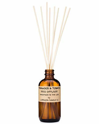 Picture of Teakwood & Tobacco Reed Diffuser Set 3oz | Handmade in the USA by Lorenzen Candle Co