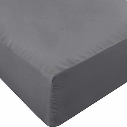 Picture of Utopia Bedding Fitted Sheet - Soft Brushed Microfiber - Deep Pockets, Shrinkage and Fade Resistant - Easy Care - 1 Fitted Sheet Only (Queen, Grey)