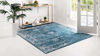 Picture of Unique Loom Sofia Collection Traditional Vintage Square Rug, 6', Blue/Ivory