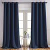 Picture of NICETOWN Window Drapes Long Curtains - (52 inches Wide x 108 inches Long, Navy, 2 Pieces) Living Room Panels Grommet Top Window Treatment for Hall & Guest Room