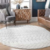 Picture of nuLOOM Moroccan Blythe Runner Rug, 2' 6" x 10', Grey/Off-White