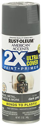 Picture of Rust-Oleum 327886 American Accents Spray Paint, 12 oz, Gloss Dark Gray