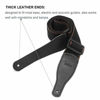 Picture of Guitar Strap 100% Soft Cotton & Genuine Leather Ends Guitar Shoulder Strap With Guitar Strap Lock and Button Headstock Adaptor (Black)