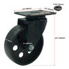 Picture of FactorDuty 4 All Black Metal Swivel Plate Caster Wheels w/Brake Lock Heavy Duty High-Gauge Steel (4" Combo)