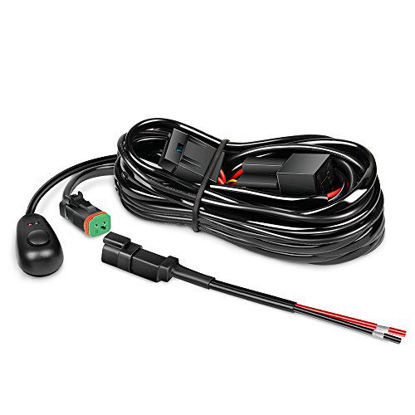 Picture of Nilight - 10017W 16AWG DT Connector Wiring Harness Kit LED Light Bar 12V On Off Switch Power Relay Blade Fuse for Off Road Lights LED Work Light-ONE Lead,2 Years Warranty