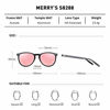 Picture of MERRY'S Polarized Sunglasses for Women Men Vintage Retro Classic Round Frame Aluminum Legs S8288 (Pink Mirror, 54)