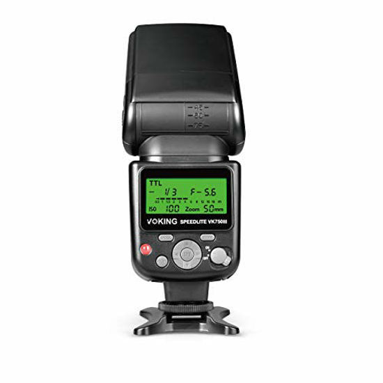 Picture of Voking VK750III Remote TTL Speedlite Slave Mode Flash with LCD Display for Canon DSLR Standard Hot Shoe Cameras EOS Rebel 5DS 5DSR 5S Mark IV 5D Mark III 6D 6D Mark II 7D 70D 77D 80D