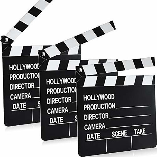 Picture of 10 Pieces Movie Clapboard Cardboard Clapper Board Writable Cut Action Scene Board for Movies Films Photo Props