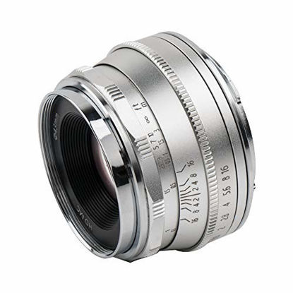 Picture of Pergear 25mm F1.8 Manual Focus Fixed Lens for Sony E-Mount Cameras NEX-3 NEX-5 NEX-C3 NEX-5N NEX-7 NEX-F3 NEX-5R NEX-6 NEX-3N NEX-5T A3000 A5000 A6000 A3500 A5100 A6300 A6500 (Sliver)