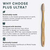 Picture of PLUS ULTRA Bamboo Toothbrush | Hello Gorgeous Etched on Toothbrush Handle | Eco-Friendly and Biodegradable Toothbrush Handle with Dentist Designed Bristles| BPA Free Soft Toothbrush