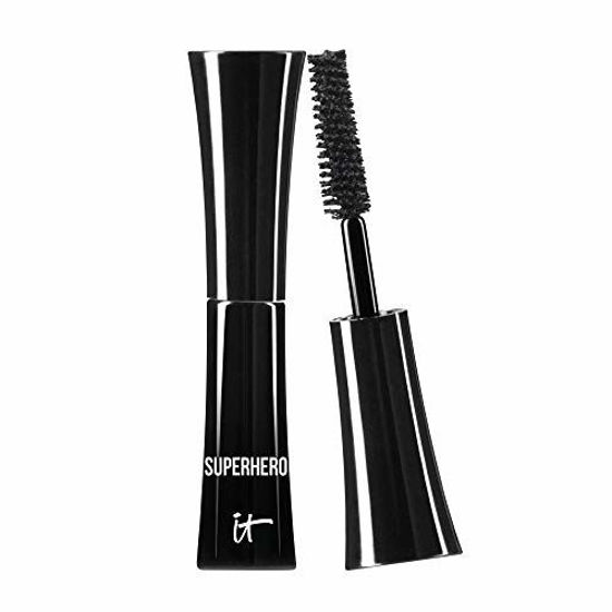 Picture of IT Cosmetics Superhero Mascara, Super Black - Travel Size - Elastic Stretch Volumizing & Lengthening Mascara - Lifts, Separates & Conditions Lashes - With Collagen, Biotin & Peptides - 0.17 fl oz