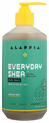 Picture of Alaffia EveryDay Shea Body Wash - Naturally Helps Moisturize and Cleanse without Stripping Natural Oils with Shea Butter, Neem, and Coconut Oil, Fair Trade, Vanilla Mint, 16 Fl Oz
