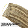 Picture of GOO GOO Halo Hair Extensions Human Hair Ombre Light Blonde Highlighted Golden Blonde 12 Inch 70g Remy Hair Extensions Hidden Crown Wire Hair Extensions Invisible Hairpieces Secret Fish Extensions