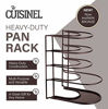 Picture of Pan Organizer for Cast Iron Skillets, Griddles and Pots - Heavy Duty Pan Rack - Holds Up to 50 LBS- Horizontal or Vertical Use - Durable Steel Construction - Bronze 12.2 Inch - No Assembly Required