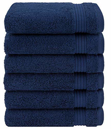 Picture of Luxury & Hotel Quality Turkish Cotton 6-Piece Hand Towel Set, Extra Soft & Absorbent for Face & Hands by United Home Textile, Navy Blue