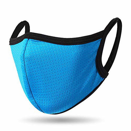 Picture of QueensFace Mesh Dot Breathble Outdoor Riding Running Face Mask (Blue)