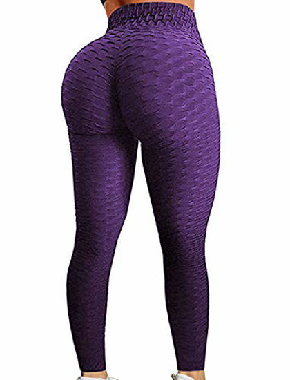 Picture of RIOJOY High Waist Leggings for Women Butt Lift Tummy Control Yoga Pants Gym Workout Booty Scrunch Tights