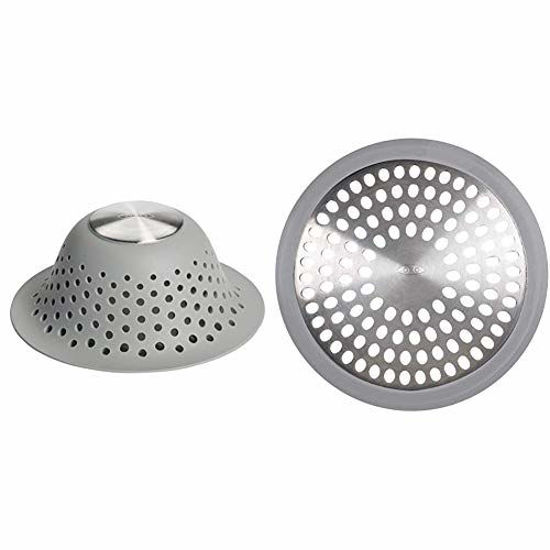 OXO Good Grips Bathtub Drain Protector Stainless Steel Grey