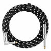 Picture of Donner Guitar Cable 10 ft Premium Electric Instrument Bass Cable AMP Cord 1/4 Right Angle to Straight Black White