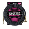 Picture of Ernie Ball Instrument Cable, Gold 1/4" Right Angle, Black, 10 ft. (P06081)