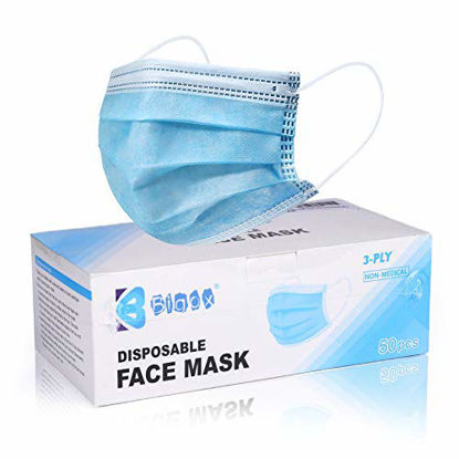 Picture of Bigox Face Mask Disposable Earloop Blue 50Pcs