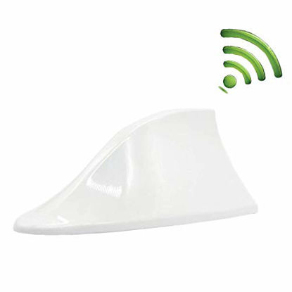 Picture of Heart Horse Car Antenna Shark Fin, AM FM Radio Signal Decorate Dummy Aerial Base for Auto SUV Truck Van Honda Accord Toyota,with Adhesive Tape {Super Functional} (White)