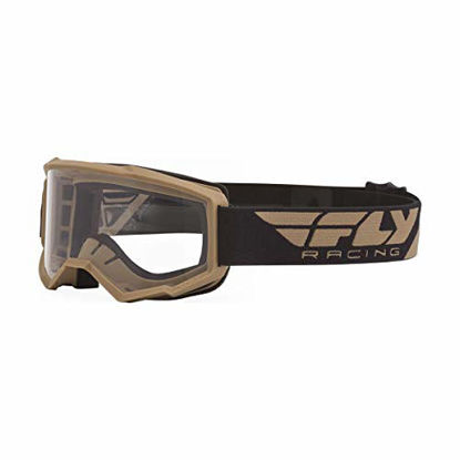 Picture of FLY Racing Focus Goggles for Motorcycle or Dirt Bike (KHAKI W/CLEAR LENS)