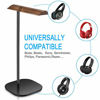 Picture of Headphone Stand, GEVO Desktop Wooden Headset Holder with Aluminum Alloy Supporting Bar Hanger & Non-Slip Silicon Base for Most Headphones Sizes