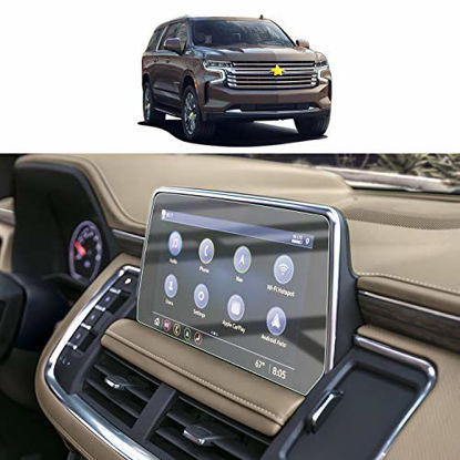 Picture of [2 Packs] PET Plastic Screen Protector for 2021 Tahoe Suburban GMC Yukon Infotainment 3 Plus System 10.2In Navigation High Clarity Anti-Glare Chevrolet GPS Touch PET Plastic Protective Film (PET Protector)