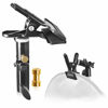 Picture of LimoStudio Heavy Duty Metal Clamp Clip Holder Light Stand Mount Bracket with Umbrella Reflector Holder, Female Screw Adapter Thread Brass and 5/8" Light Stand Attachment for Reflector, AGG1809