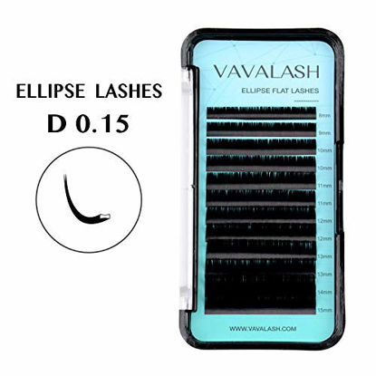 Picture of Ellipse Eyelash Extensions 0.15mm D Curl 8-15mm Mixed Flat Eyelash Extension supplies Light Lashes Matte Individual Eyelashes Salon Use Black Mink False Lashes Mink Lashes Extensions(D-0.15-MIXED)