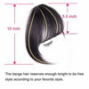 Picture of AISI QUEENS Clip in Bangs 100% Human Hair Extensions Black Clip on Fringe Bangs with nice net Natural Flat neat Bangs with Temples for women One Piece Hairpiece for Daily Wear(Natural Black)