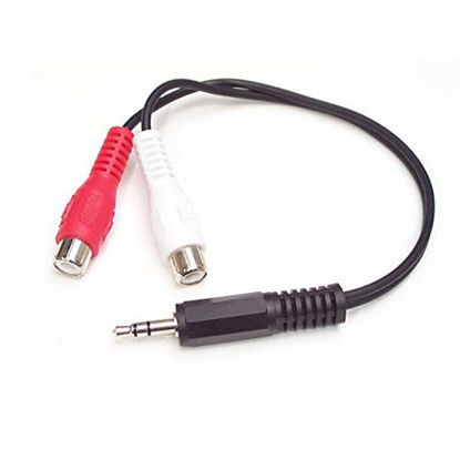 Picture of StarTech.com 6in Stereo Audio Y-Cable - 3.5mm Male to 2X RCA Female - Headphone Jack to RCA - Computer / MP3 to Stereo 1x Mini-Jack 2X RCA (MUMFRCA)
