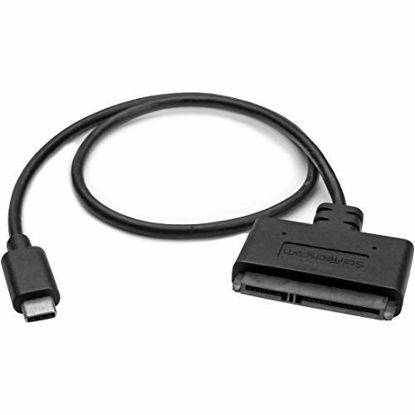 Picture of StarTech.com USB C to SATA Adapter - External Hard Drive Connector for 2.5'' SATA Drives - SATA SSD / HDD to USB C Cable (USB31CSAT3CB) Black