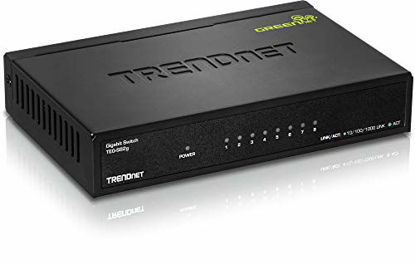 Picture of TRENDnet - TEG-S82G 8-Port Gigabit GREENnet Switch, TEG-S82G, Ethernet Splitter, Ethernet/Network Switch, 8 x 10/100/1000 Mbps Gigabit Ethernet Ports,16 Gbps Switching Capacity, Metal, Lifetime Protection Black