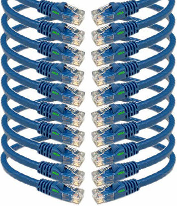 Picture of iMBAPrice 1' Cat5e Network Ethernet Patch Cable, 10 Pack, Blue (IMBA-CAT5-01BL-10PK)