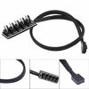 Picture of PWM Fan Hub PC 5 Way Splitter Sleeved PWM Fan Splitter Hub Adapter Cable for 12V Desktop Computer Cooler Case Fans 4-Pin & 3-Pin 14 inches (2 Pack) TeamProfitcom