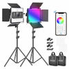 Picture of Neewer RGB Led Video Light with APP Control, 360°Full Color, 50W 660 PRO Video Lighting Kit CRI 97+ for Gaming, Streaming, Zoom,Youtube, Webex, Broadcasting, Web Conference, Photography
