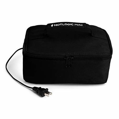 Picture of HOTLOGIC Food Warming Tote, Lunch Bag 120V, Black - Food Warmer and Heater - Lunch Box for Office, Travel, Potlucks, and Home Kitchen