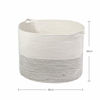 Picture of INDRESSME XXXLarge Cotton Rope Basket 21.7" x 21.7" x 13.8" Woven Baby Laundry Basket for Blankets Toys Storage Basket with Handle Comforter Cushions Storage Bins Thread Laundry Hamper-Black Stitch