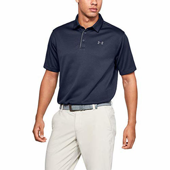 Picture of Under Armour Men's Tech Golf Polo, Midnight Navy (410)/Graphite, Medium