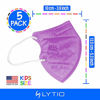 Picture of M95c Disposable 5-Layer Efficiency Protective Kid/Toddler Face Mask Breathable Material and Comfortable Earloop Made in USA 5 Units (Purple)