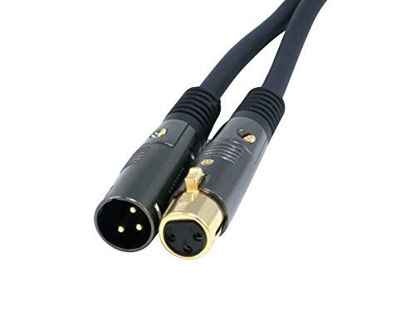 Picture of Monoprice Premier Series XLR Male to XLR Female - 6Ft - Black - Gold Plated | 16AWG Copper Wire conductors [Microphone & Interconnect]
