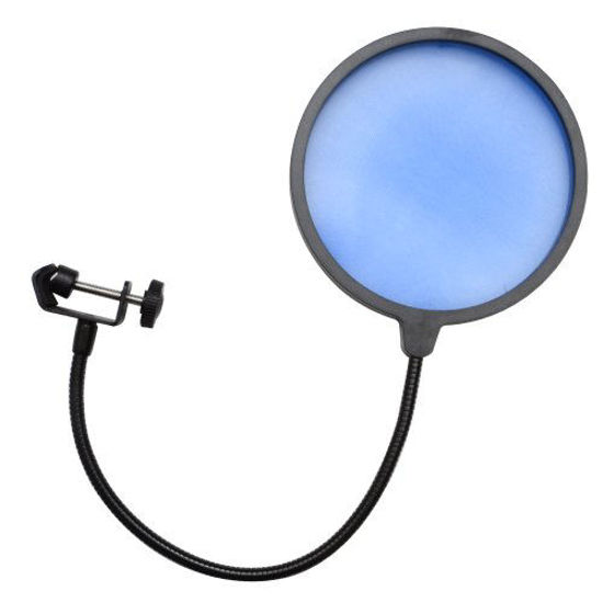 Picture of Seismic Audio - SA-MicScreenBlue - Flexible Microphone Wind Screen Studio Mic Pop Filter Blue