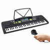 Picture of Digital Piano Kids Keyboard - Portable 61 Key Piano Keyboard, Learning Keyboard for Beginners w/ Drum Pad, Recording, Microphone, Music Sheet Stand, Built-in Speaker - Pyle PKBRD6111