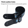 Picture of Tifanso Guitar Strap Jacquard Weave Guitar Strap with Genuine Leather Ends - Soft Adjustable Acoustic Guitar Strap for Electric Bass, Come With Strap Button, 1 Pair Strap Locks and 3 Guitar Picks