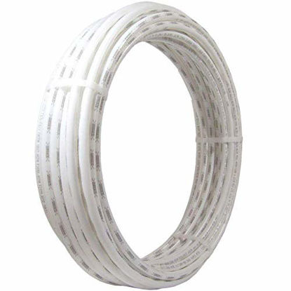 Picture of SharkBite U870W100 PEX Pipe 3/4 Inch, White, Flexible Water Pipe Tubing, Potable Water, Push-to-Connect Plumbing Fittings, 100 Feet Coil of Piping