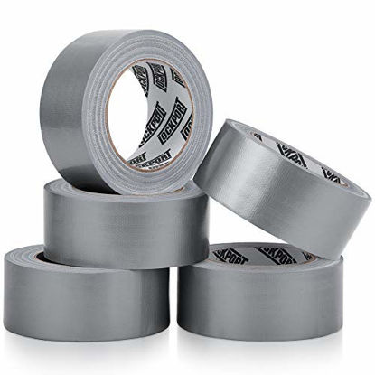 Picture of Heavy Duty Silver Duct Tape - 5 Roll Multi Pack - 30 Yards x 2 Inch - Strong, Flexible, No Residue, All-Weather and Tear by Hand - Bulk Value for Do-It-Yourself Repairs, Industrial, Professional Use