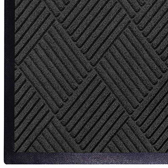 Picture of WaterHog Diamond | Commercial-Grade Entrance Mat with Rubber Border - Indoor/Outdoor, Quick Drying, Stain Resistant Door Mat (Charcoal, 3' x 6')